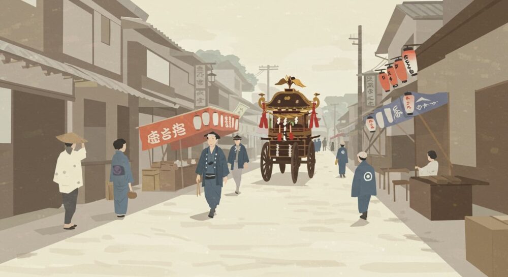 規模が小さくなった天神祭