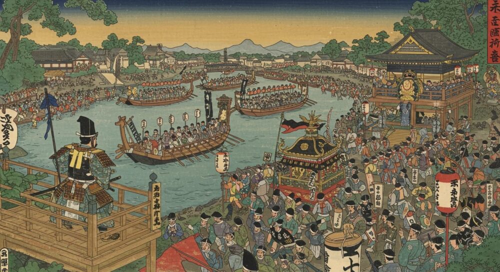 天神祭を大きくする豊臣秀吉のイメージ
