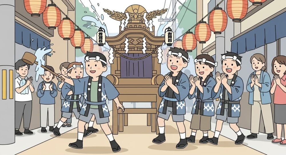 お祭りを楽しむ様子